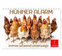 Hühner Alarm (Tischkalender 2026 DIN A5 quer), CALVENDO Monatskalender: Buntes Federvieh - liebenswerte Hühnerschar.