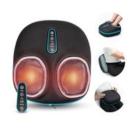 HUEIYEH 2 en 1 Shiatsu Masseur chauffant pour pieds et dos - Chauffe-pieds pour la circulation et le soulagement de la douleur, fasciite plantaire, neuropathie, massages de pétrissage réglables