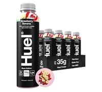 Huel Black Edition Prêt-à-boire, 8 bouteilles de 500 ml, Shakes protéinés, saveur fraise et banane, boisson riche en protéines, 35 g de protéines par bouteille, riche en vitamine D, acides gras