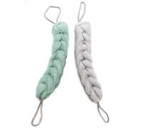 Huele 2 pcs Exfoliant éponge de bain douche Pouf Luffa Dos en maille Sangle Skin Rondelle avec poignées en corde