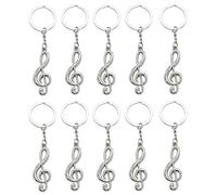 Huele Lot de 10 porte-clés note de musique en métal avec symbole de musique clé de sol