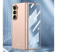 Hülle Coque pour Fold5 Boîtier + Glass Film,Ultra Thin Skin Feel Case Bumper Armor étui pour Samsung Galaxy Z Fold5(4)