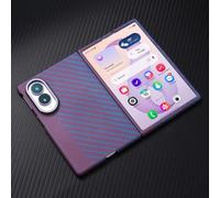 Hülle Coque pour iPhone Duo étui Carbon Magnet Case(Violet) | Glass Film Wireless Cover