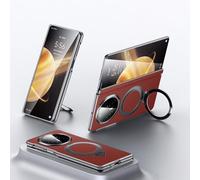 Hülle Coque pour Magic V3 Boîtier + Magnetic Ring Bracket + Hinge + Plating Frame + Wireless Charging,Cuir Bumper Case Slim étui pour Honor Magic V3(5)