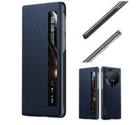 Hülle Coque pour Magic V6 Magnetic Flip Boîtier View Window + Wireless Charge,Carbon Fibre Folio Slim étui pour Honor Magic V6(2)