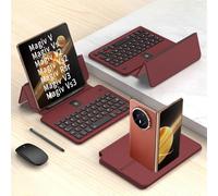 Hülle Coque pour Mate X7 Clavier + Souris + Adjustable Hinge Flip Folio + Stylo,Universel Book Cover Keyboard étui pour Huawei Mate X7(3)