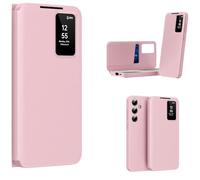 Hülle Coque pour S25 Ultra Smart View Flip Case + Wallet Cover Card Slot,Folio Portefeuille Étui pour Samsung Galaxy S25 Ultra(Rose)