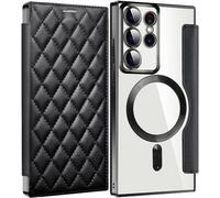 Hülle Für Samsung Galaxy S25 Ultra/S25 Plus/S25, Kameraschutz Flip Leder Brieftasche Schutzhülle Unterstützt Drahtloses Aufladen Stossfest Fall, Schwarz, S25 Ultra