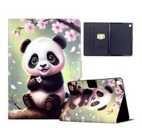 Hülle für Samsung Galaxy Tab A11 Plus 2025/A9 Plus 2023 PU Leder Folio Ständer Tablet Schutzhülle, Multi-Winkel Betrachtung Case für Samsung Galaxy Tab A11+ Plus 11 Zoll, Panda en Fleurs de Cerisier