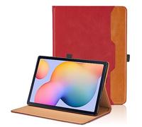 Hülle für Samsung P620 Galaxy Tab S6 Lite 10.4" 2024/2022/2020 SM-P620/ P625/ P610/ P613/ P615/ P619 PU Schutzhülle mit Tasche Auto Schlaf/Aufwach Funktion Smart Cover mit StandFunktion - Rot