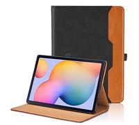 Hülle für Samsung P620 Galaxy Tab S6 Lite 10.4" 2024/2022/2020 SM-P620/ P625/ P610/ P613/ P615/ P619 PU Schutzhülle mit Tasche Auto Schlaf/Aufwach Funktion Smart Cover mit StandFunktion - Schwarz