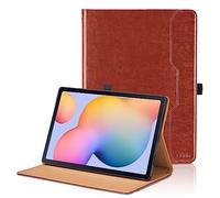 Hülle für Samsung P620 Galaxy Tab S6 Lite 10.4" 2024/2022/2020 SM-P620/ P625/ P610/ P613/ P615/ P619 PU Schutzhülle mit Tasche Auto Schlaf/Aufwach Funktion Smart Cover mit StandFunktion - Braun