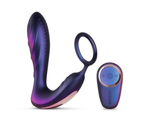 Hueman - Plug anal vibrant avec cockring et télécommande - Violet