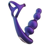 Hueman - Plug anal vibrant et cockring - silicone violet