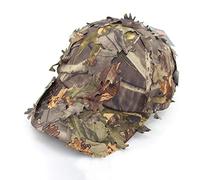 Huenco 3D Foglie Camouflage Ghillie Caps Cappelli da cecchino Camo Parasole Cappellini da Baseball per Caccia Pesca Airsoft (Unisex)