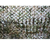 Huenco 3X4m / 10X13ft Wooden Camouflage Net Chasse Armée Aveugle Automobile Couvre Auvent Tente Ombre Camping Woodland Armée Formation Sun Shelter Multi-Couleurs (Bleu/Blanc/Bois/Vert)