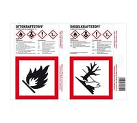 Hünersdorff 306101 Feuille Essence Gazole de 4 Autocollants