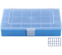 Hünersdorff 608300 Boîte de rangement PP-COMPACT fermé, convient pour contact alimentaire (l x H x P) 250 x 46 x 170 mm bleu