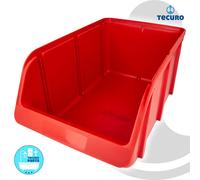 hünersdorff bac à bec / bac gerbable / bac de stockage taille 4, en polystyrène, grande stabilité dimensionnelle et capacité de charge, couleur : rouge