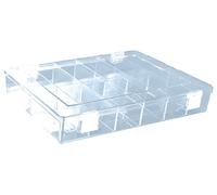 Hünersdorff Boîte De Tri Robuste (Ps-Classic) Avec Division Fixe Des Compartiments (8 Compartiments), Dimensions : D225 X W335 X H55 Mm, Transparent, Polystyrène, Made In Germany