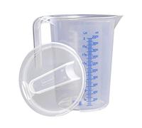 hünersdorff Cuillère à mesurer en plastique 2 l avec couvercle | polypropylène (PP) | incassable et lavable au lave-vaisselle | poignée ouverte | échelle bleue