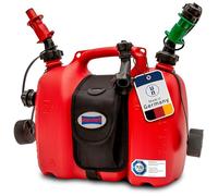 hünersdorff GmbH 805062 Réservoir Double Profi PE-HD avec Pochette Cavalière et Systèmes de Remplissage, Rouge, 6+3 L