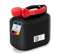 Hünersdorff GmbH 811400 Jerrican Essence Homologué Carburant 5 L Standard, PE-HD Homologation Nu, Noir Rouge, bidon Essence, Diesel, avec Tuyau d'écoulement, sécurité Enfants
