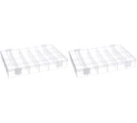 hünersdorff GmbH Boîte à assortiment PP CLASSIC, 24 compartiments 225x335x55 mm, transparent (Lot de 2)