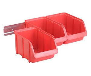 hünersdorff GmbH Jeu de Bacs PP avec Rail métallique 3 x T, 3, Rouge