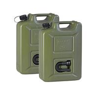 Hünersdorff Lot de 2 bidons à essence 20 L, Fuel Container, Polyéthylène haute densité, Vert