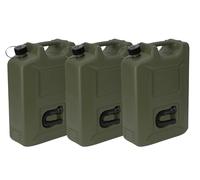 Hünersdorff Lot de 3 bidons de Carburant Professionnels de 20 l pour Essence, Diesel et Autres Produits Dangereux, fabriqué en Allemagne, Production certifiée TÜV, Olive