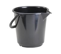 Seau industriel 10,5 L, rond avec bec verseur noir, PE-HD
