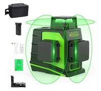 Huepar Niveau Laser-3D Faisceau Vert-3x360 Autonivelant-Trois Plans Croisé-Outil Laser d'Alignement-Port de Charge USB-GF360G