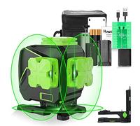 Huepar Niveau laser à lignes croisées 3x360 3D Autonivelant, Laser d'alignement à trois plans et de pose de carrelage à faisceau vert, avec batterie lithium-ion et base magnétique S03DG-LC