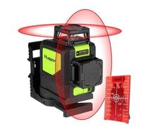Huepar Niveau Laser Rouge-2D 8 Lignes-Mode d'impulsion-Portée 30m-Grand Angle de 360°-avec Support-Horizontal et Verticale-902CR