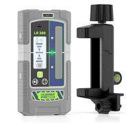 Huepar Pro Récepteur Laser Mode Impulsion Détecteur de Ligne pour Niveaux Laser, Extérieur 60 m, Modes Double Précision, Étanchéité IP65, Pince Magnétique, LCD+LED, Autonomie de 20 Heures