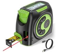 Huepar Télémètre Laser 2 en 1, Mètre Ruban de 5M Rechargeable