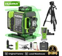 Huepar W04CG Niveau laser auto-nivelant 4x360 ° Outil de nivellement Laser vert Bluetooth 4D, avec Base rotative électrique, grand écran LCD Set-3