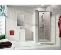 HÜPPE Alpha 2 porte battante, 800x1900mm, cadre partiel, A25103087321, Cabines de douche: Couleur du profilé verre argenté mat ESG clair