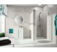 HÜPPE Alpha 2 Porte battante, en niche, 750x1900mm, avec cadre, A24408087375, Cabines de douche: Profilé verre argent mat ESG Privatima avec ANTI-PLAQUE