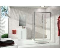 HÜPPE Alpha 2 porte coulissante, 1 partie, avec segment fixe, 1200x1900mm, cadre partiel, A20402087373, Cabines de douche: Profil en verre argenté mat ESG Privatima