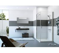 HÜPPE Classics 2 panneau latéral pour porte battante Largeur : 70cm arrêt à gauche et à droite, C23606087373, Cabines de douche: Profil en verre argenté mat ESG Privatima