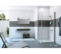 HÜPPE Classics 2 Porte battante d'angle largeur d'entrée à gauche : 100cm largeur à droite : 100cm arrêt à gauche et à droite, C23306069375, Cabines de douche: Profil en verre argent brillant brillant