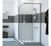 HÜPPE Classics 2 Accès d'angle à 4 angles pour portes coulissantes 2 éléments (1/2), largeur:80cm, hauteur:200cm, fixation à gauche & à droite, C20211087322, Cabines de douche: Verre profilé argenté m