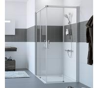 Hüppe Classics 2 EasyEntry Accès dangle à 4 angles pour portes coulissantes 2 éléments, largeur:100cm, hauteur:200cm, fixation à gauche & à droite, C25003, Cabines de douche: Couleur du profilé verre 