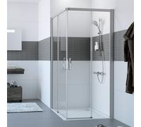 Hüppe Classics 2 EasyEntry Accès dangle à 4 angles pour portes coulissantes 2 éléments, largeur:100cm, hauteur:200cm, fixation à gauche & à droite, C25003, Cabines de douche: Couleur du profilé verre