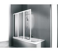 HÜPPE Combinett 2 Pare-bain, 3 éléments, largeur 1400mm, hauteur 1400mm, AC0401087322, Cabines de douche: Verre profilé argenté mat ESG clair avec ANTI-PLAQUE