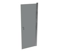 HÜPPE Design pure largeur de porte battante : 80cm d'arrêt à gauche et à droite pour le receveur de douche, 8P0604092301, Cabines de douche: Couleur du profilé argent brillant Verre ESG gris