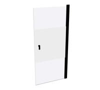 HÜPPE Design pure largeur de porte battante : 90cm d'arrêt à gauche et à droite pour le receveur de douche, 8P0602123375, Cabines de douche: Couleur du profil Verre Black Edition ESG Privatima avec AN