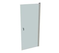 HÜPPE Design pure largeur de porte battante : 90cm d'arrêt à gauche et à droite pour le receveur de douche, 8P0605087316, Cabines de douche: Couleur du profilé argent mat Verre ESG Sand Plus avec Anti